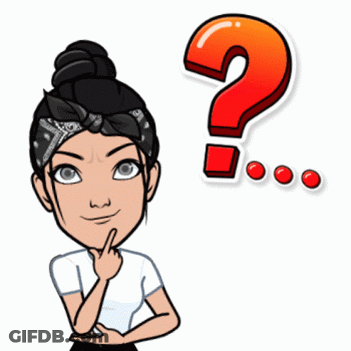 A Cartoon Girl Is Thinking With A Red Question Mark Above Her GIF