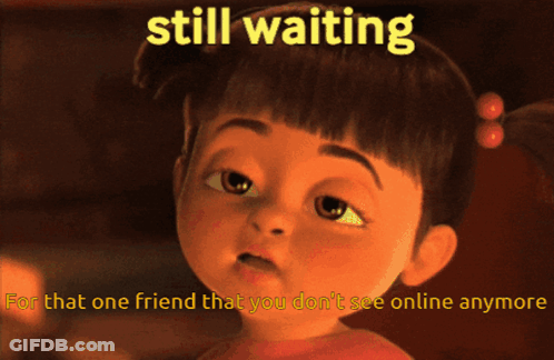 A Cartoon Girl Is Waiting For A Friend That She Does Not See Online Anymore GIF