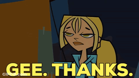 A Cartoon Girl Says Gee Thanks In Yellow GIF