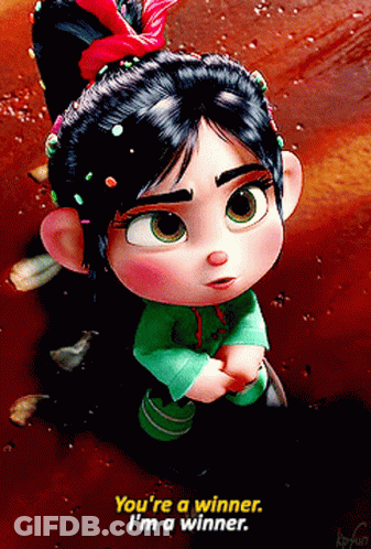 A Cartoon Girl Says You 'Re A Winner And I 'M A Winner GIF