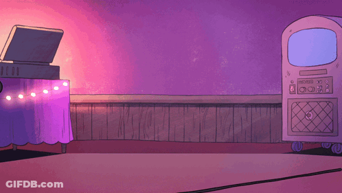 A Cartoon Girl Singing Into A Microphone With The Words Soos Give Me The ' 80S-Est ' On The Bottom GIF