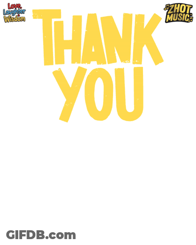 A Cartoon Girl Stands In Front Of A Thank You Sign GIF