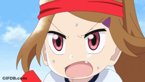 A Cartoon Girl Wearing A Red Headband Has A Very Angry Expression On Her Face GIF