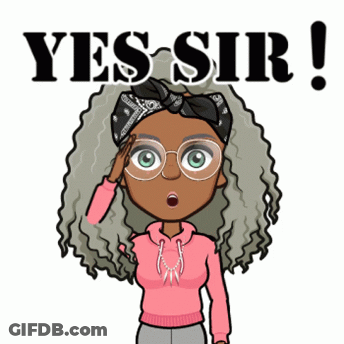 A Cartoon Girl Wearing Glasses And A Pink Sweater Says Yes Sir GIF