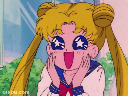 A Cartoon Girl With A Blue Star In Her Eye GIF