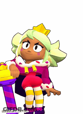 A Cartoon Girl With A Crown On Her Head Holding A Sword GIF
