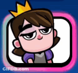 A Cartoon Girl With A Crown On Her Head Is Sitting In A Square . GIF
