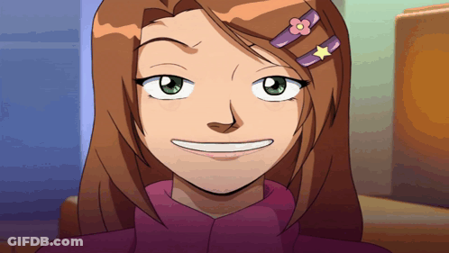 A Cartoon Girl With A Flower In Her Hair And A Star GIF