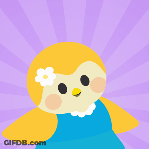 A Cartoon Girl With A Flower In Her Hair And The Words Heyyyy GIF