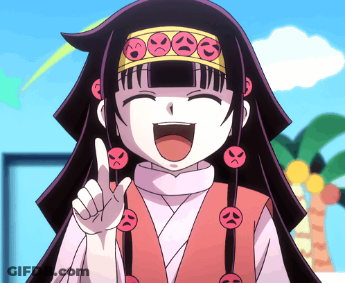 A Cartoon Girl With A Headband With Smiley Faces On It GIF