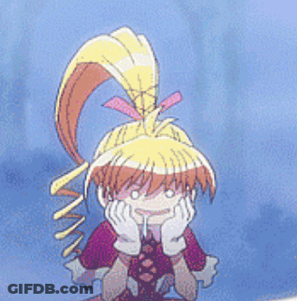 A Cartoon Girl With A Ponytail And A Bow On Her Head GIF