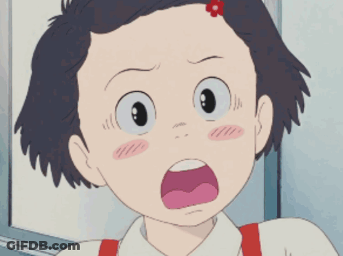 A Cartoon Girl With A Red Flower In Her Hair GIF