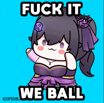 A Cartoon Girl With A Skull On Her Head And The Words Fuck It We Ball GIF