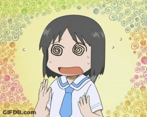 A Cartoon Girl With A Swirl In Her Eyes GIF