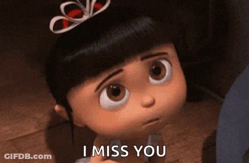 A Cartoon Girl With A Tiara On Her Head Says I Miss You . GIF