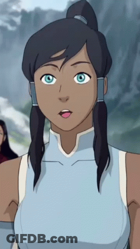 A Cartoon Girl With Blue Eyes And A Ponytail GIF