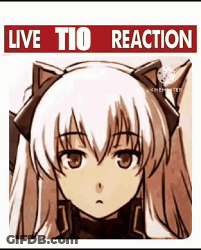 A Cartoon Girl With Cat Ears And The Words `` Live Tio Reaction '' . GIF