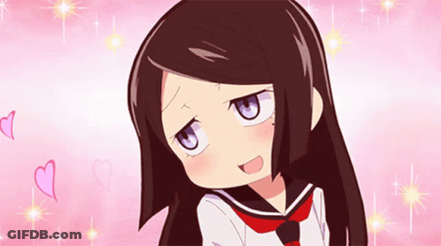 A Cartoon Girl With Long Black Hair Is Making A Sad Face GIF