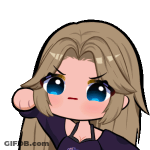 A Cartoon Girl With Long Blonde Hair And Blue Eyes Is Making A Funny Face GIF
