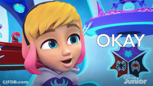 A Cartoon Girl With Okay Written On The Bottom Of Her Face GIF