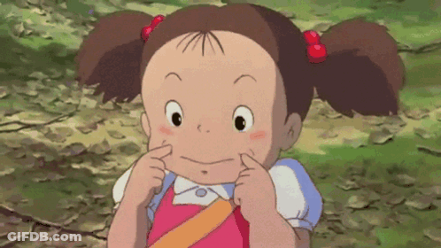 Pigtail Girl Making Face GIF