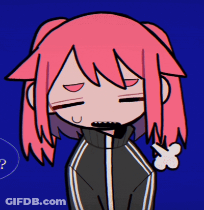 A Cartoon Girl With Pink Hair And A Black Jacket GIF