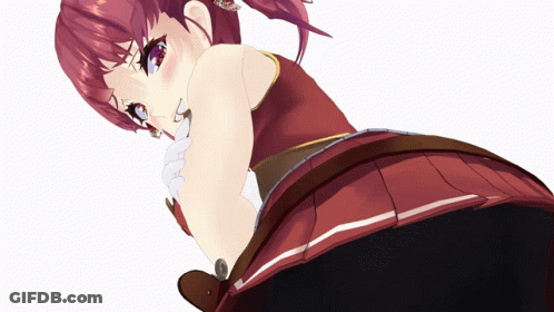 A Cartoon Girl With Red Hair And Blue Eyes GIF