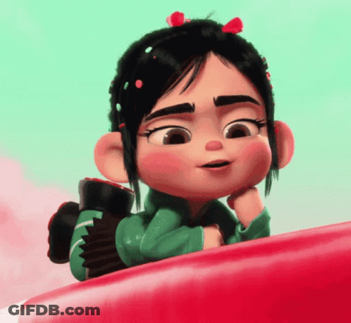 A Cartoon Girl With Sprinkles On Her Hair GIF