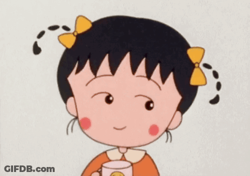 A Cartoon Girl With Two Yellow Bows In Her Hair GIF
