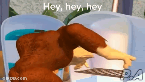 A Cartoon Gorilla Is Opening A Refrigerator Door And Pointing At It . GIF
