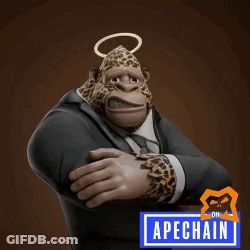 Cartoon Gorilla In Suit With Gee M G S GIF