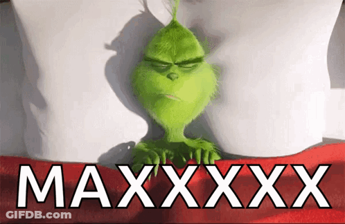 A Cartoon Grinch Is Laying In A Bed With The Words Maxxxx Behind Him GIF