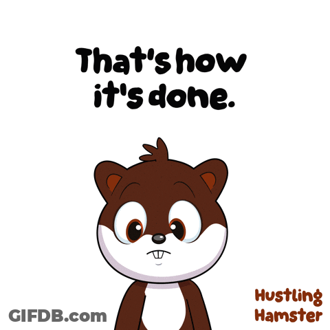 A Cartoon Hamster Holding A Microphone With The Words That 'S How It 'S Done GIF