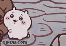 A Cartoon Hamster Is Sitting On The Ground Next To A Brown Bear . GIF