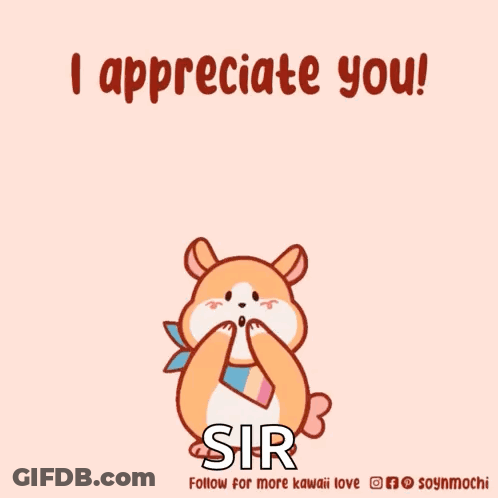 A Cartoon Hamster Is Surrounded By Hearts And Says I Appreciate You GIF