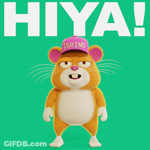 A Cartoon Hamster Wearing A Hat That Says Sgptnd GIF