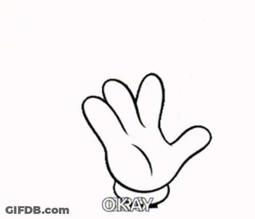A Cartoon Hand Is Making An Ok Sign In Front Of A Red Letter O. GIF