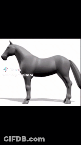 A Cartoon Horse Is Running On A White Background And Has A Purple Tail . GIF