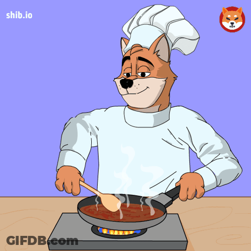 A Cartoon Illustration Of A Chef Cooking On A Stove GIF