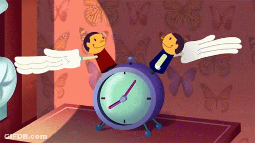 A Cartoon Illustration Of A Clock With A Clock Face That Shows The Time As 4:20 GIF