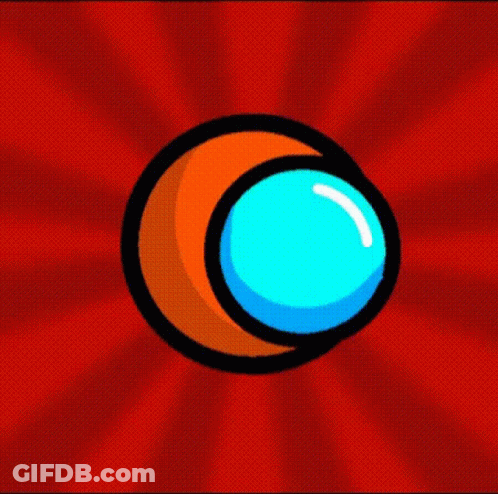 A Cartoon Illustration Of A Crescent Moon With A Blue Sphere Inside Of It . GIF