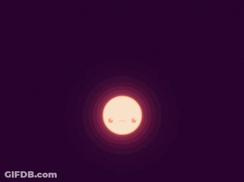 A Cartoon Illustration Of A Full Moon On A Dark Background GIF