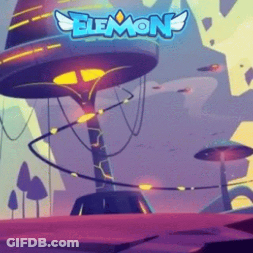 A Cartoon Illustration Of A Futuristic City With Flying Saucers And A Car . GIF