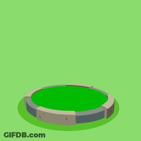 A Cartoon Illustration Of A Green Tree With Purple Flowers On It GIF