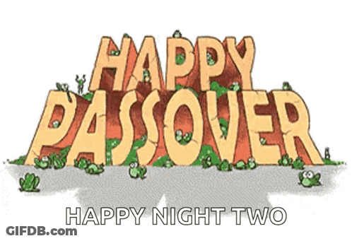 A Cartoon Illustration Of A Happy Passover Sign GIF