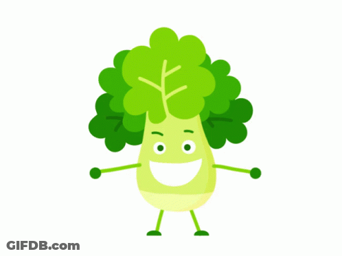 A Cartoon Illustration Of A Lettuce Character Holding Money GIF
