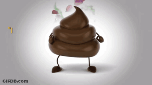 A Cartoon Illustration Of A Pile Of Poop With Legs And Arms GIF