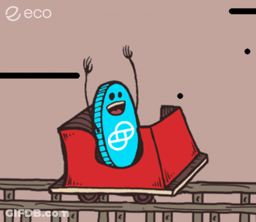 Cartoon Roller Coaster With Eco Text GIF