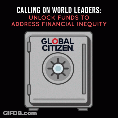 A Cartoon Illustration Of A Safe That Says Global Citizen On It GIF