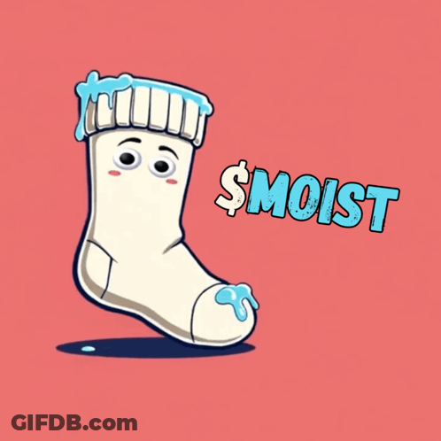 A Cartoon Illustration Of A Sock With A Face And The Words Smoist Below It GIF